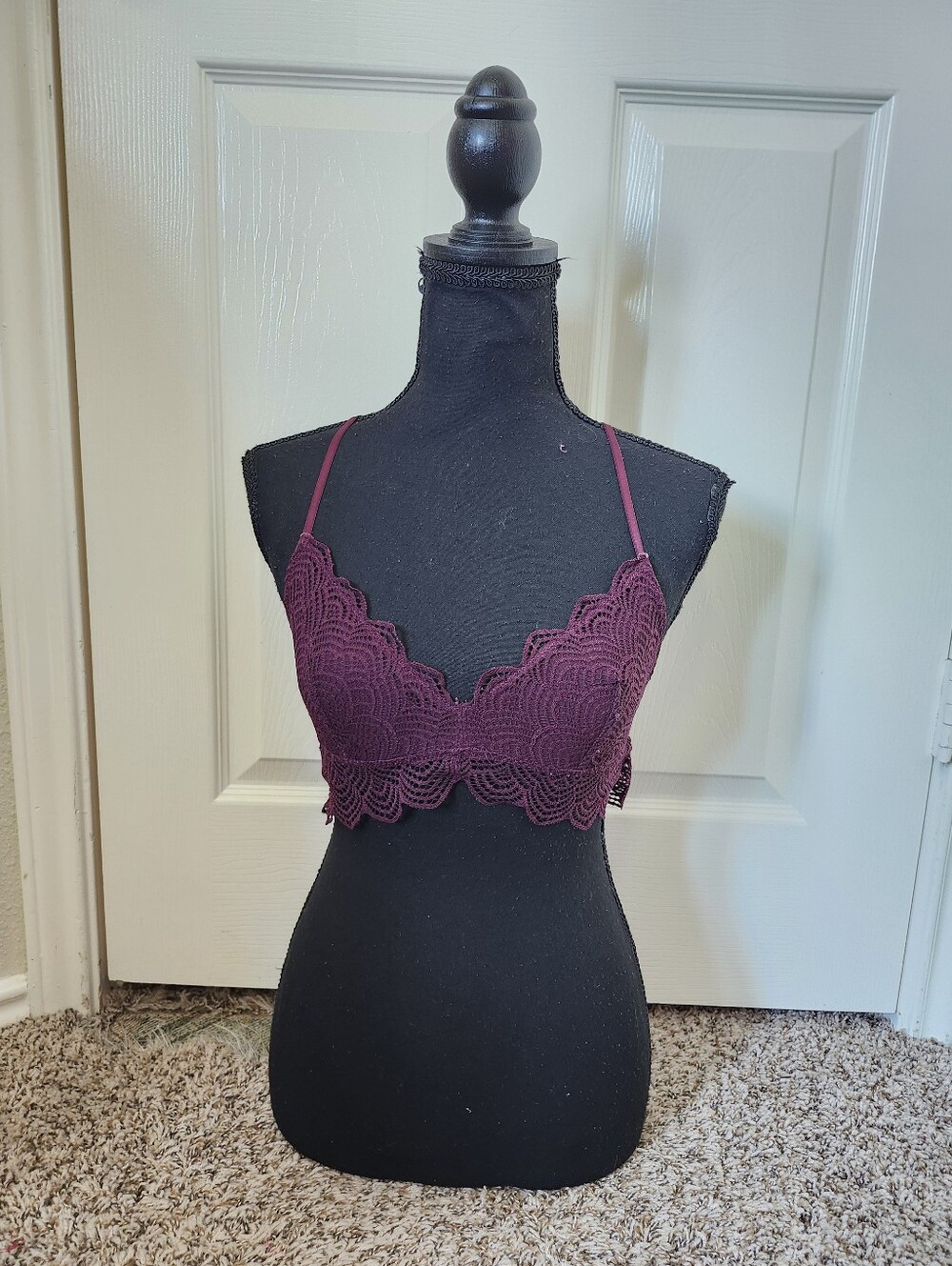 aerie Lace Bralette in Plum Unlined S